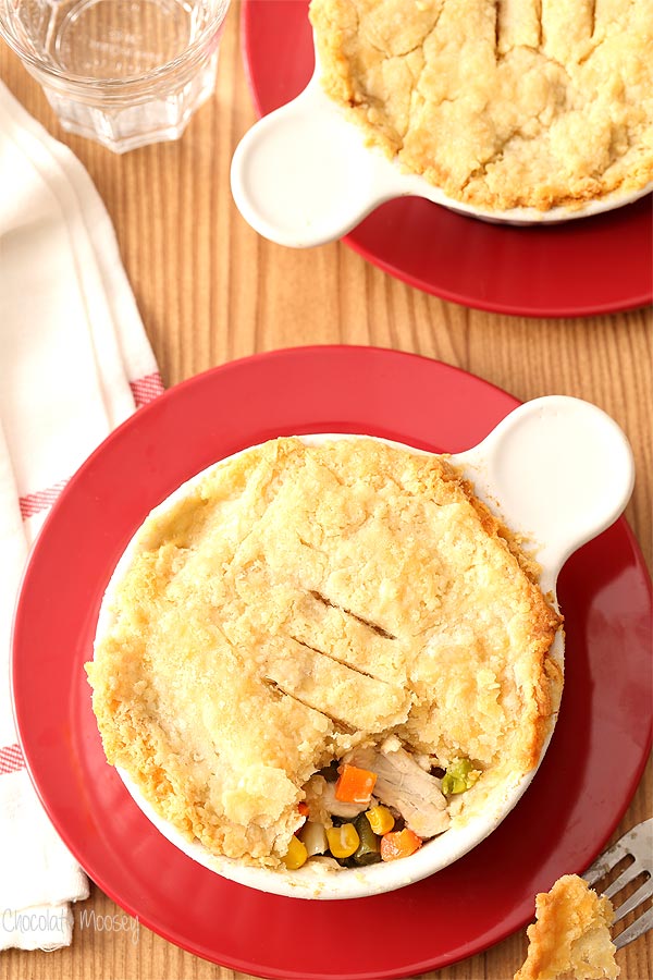 Chicken Pot Pie For Two with homemade double pie crust