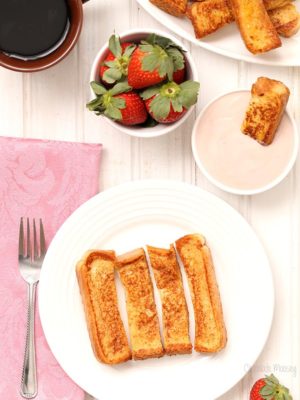 French Toast Sticks With Strawberry Yogurt Dipping Sauce for a fun, nostalgic breakfast