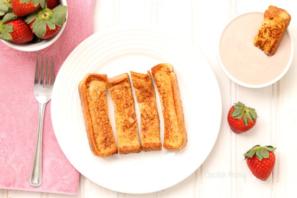 French Toast Sticks With Strawberry Yogurt Dipping Sauce for a fun, nostalgic breakfast