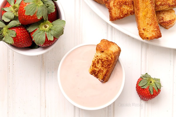 French Toast Sticks With Strawberry Yogurt Dipping Sauce for a fun, nostalgic breakfast