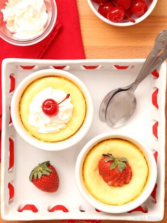 Mini Cheesecake For Two can be customized with different toppings