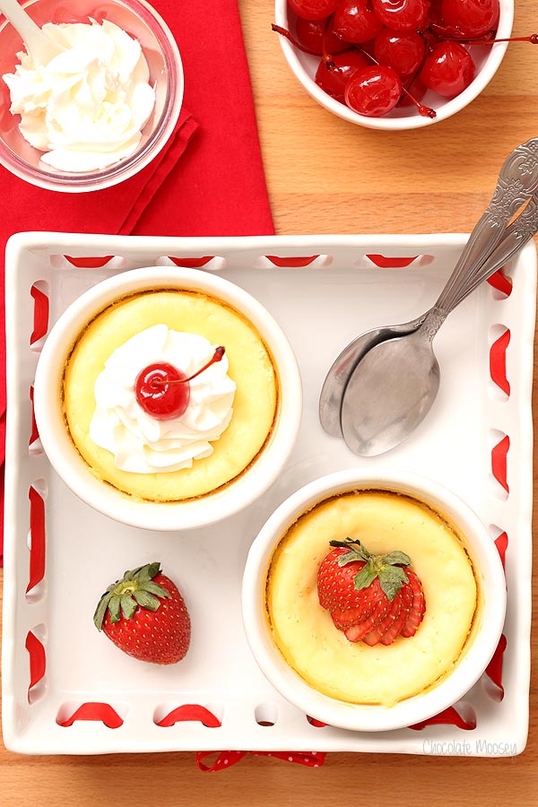 Mini Cheesecake For Two can be customized with different toppings
