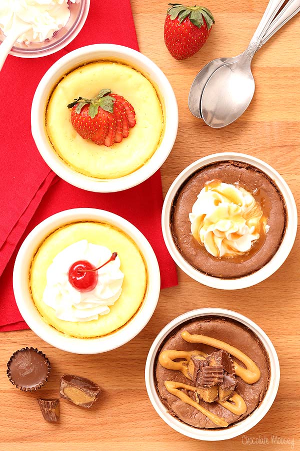 Mini Cheesecake For Two - make it plain or make it chocolate with customizable toppings