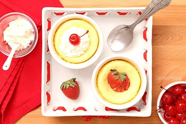 Mini Cheesecake For Two can be customized with different toppings