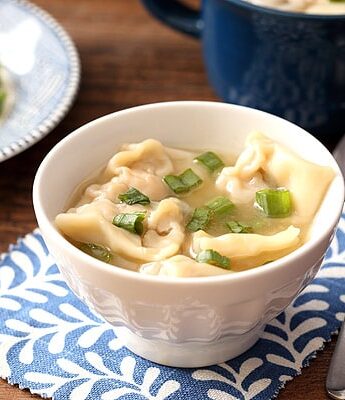 Pork Wonton Soup for Chinese dinner at home