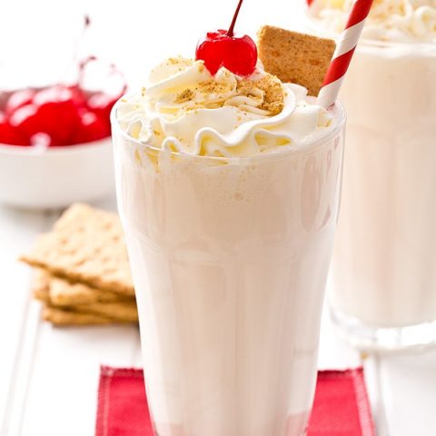 Whip up these easy to make Cheesecake Milkshakes with only 4 ingredients (plus garnishes)