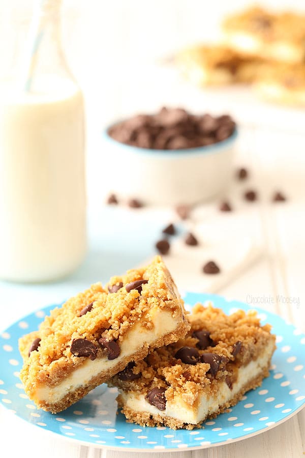 Chocolate Chip Cookie Dough Cheesecake Bars