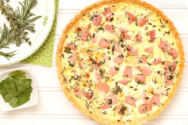 Ham and Herb Quiche for brunch