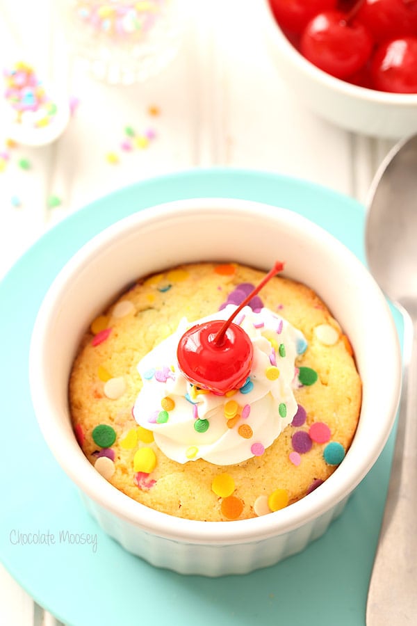 Single Serving Deep Dish Funfetti Sugar Cookie