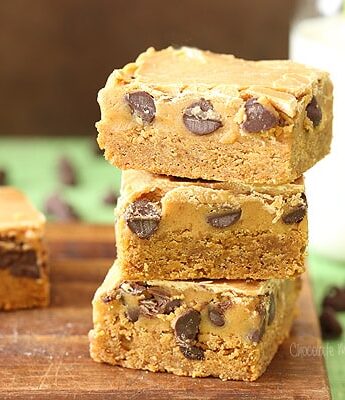 Triple Peanut Butter Cookie Dough Blondies
