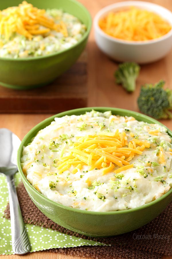 Broccoli and Cheese Mashed Potatoes for an easy side dish