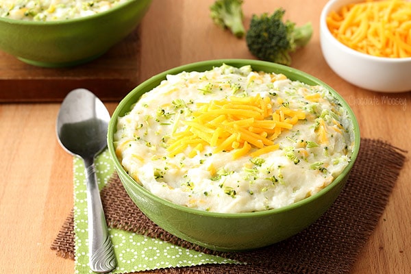 Broccoli and Cheese Mashed Potatoes for an easy side dish