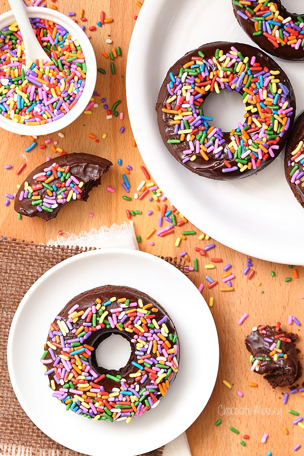 Triple Chocolate Baked Doughnuts that stay fresh for a few days