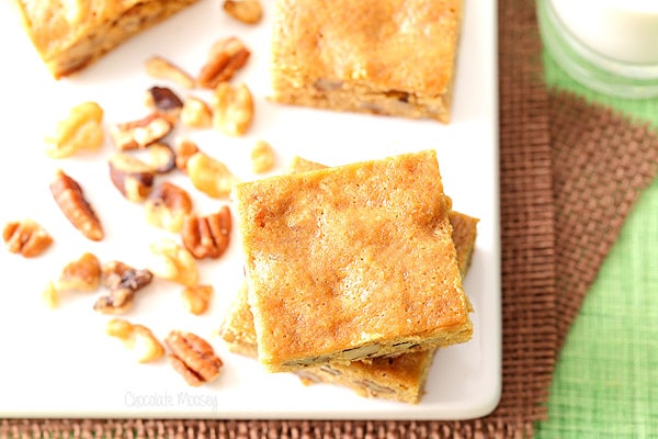 Banana Nut Blondies are a great way to use up overripe bananas