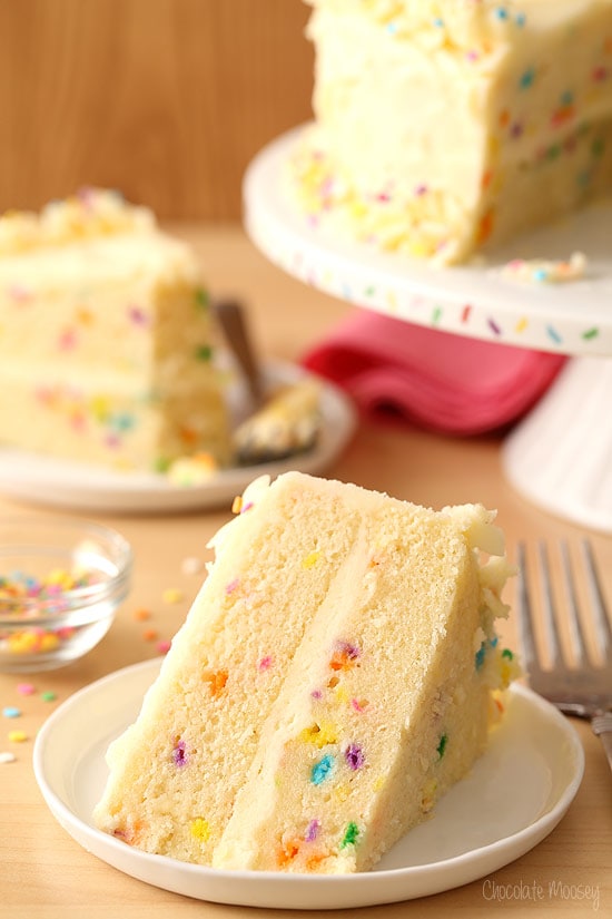 Homemade Funfetti Layer Cake with Whipped Vanilla Buttercream Frosting