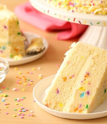 Funfetti Cake made from scratch with Whipped Vanilla Buttercream Frosting