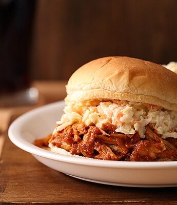 Pulled Pork For Two with homemade coleslaw