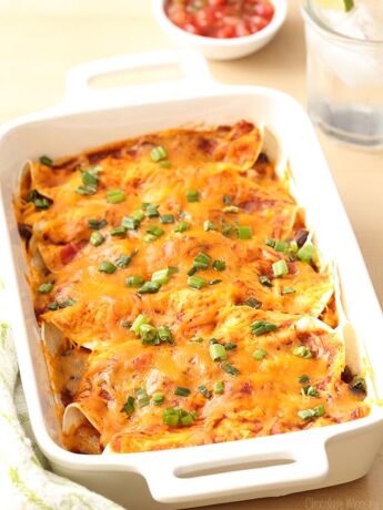 Salsa Chicken Enchiladas with a homemade enchilada sauce