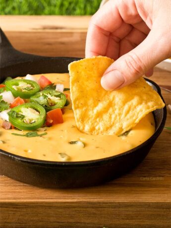 Dipping into Homemade Queso