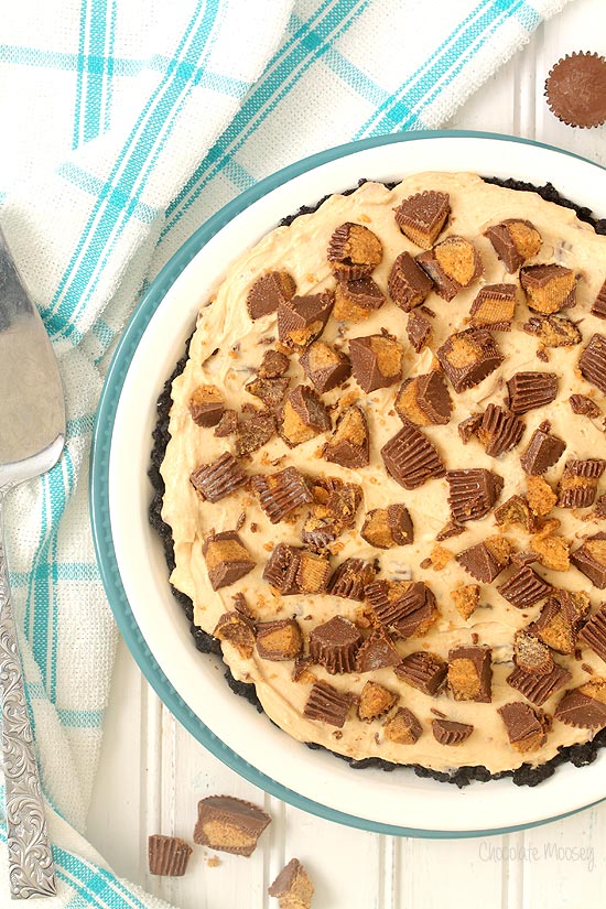 No Bake Peanut Butter Cup Pie made without Cool Whip