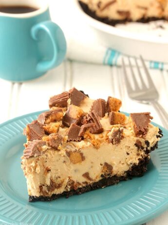 Slice of No Bake Peanut Butter Pie