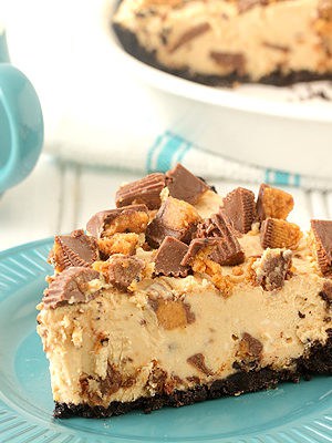 No Bake Peanut Butter Cup Pie made without Cool Whip