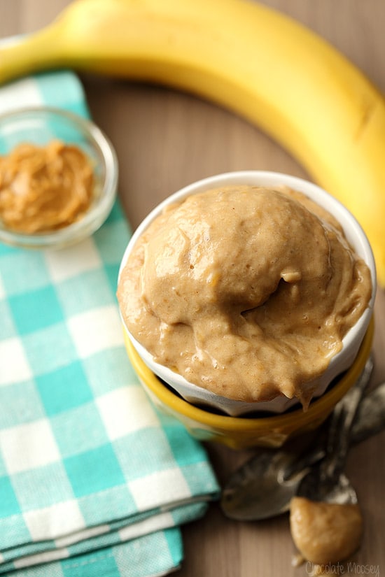 Peanut Butter Banana Ice Cream made without an ice cream machine