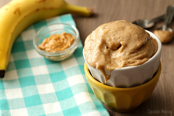 Peanut Butter Banana Ice Cream made without an ice cream machine