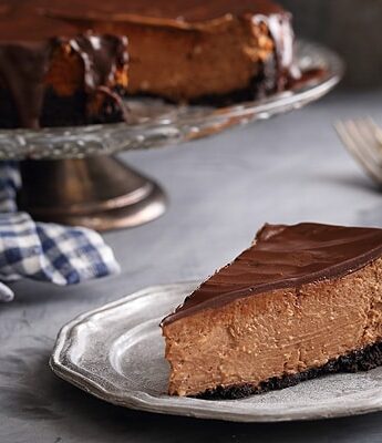 Triple Chocolate Cheesecake with an Oreo cookie crust