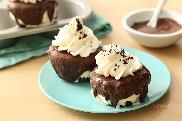 Klondike Ice Cream Cupcakes with a chocolate shell crunch