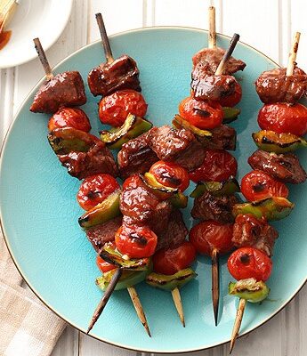 Sweet and spicy Chipotle Barbecue Lamb Kabobs for an easy weeknight dinner