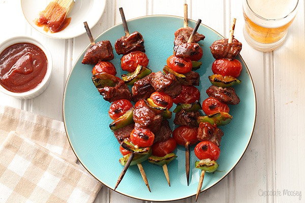 Sweet and spicy Chipotle Barbecue Lamb Kabobs for an easy weeknight dinner