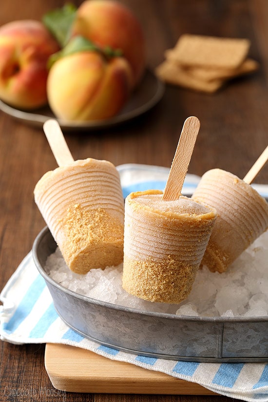 Peach Pie Yogurt Pops - Frozen pie on the go without turning on your oven