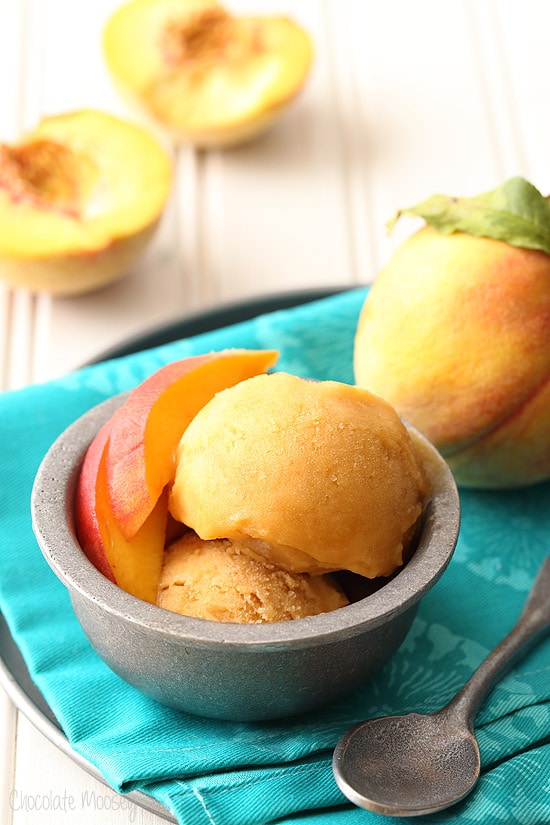 4 ingredient Peach Sorbet