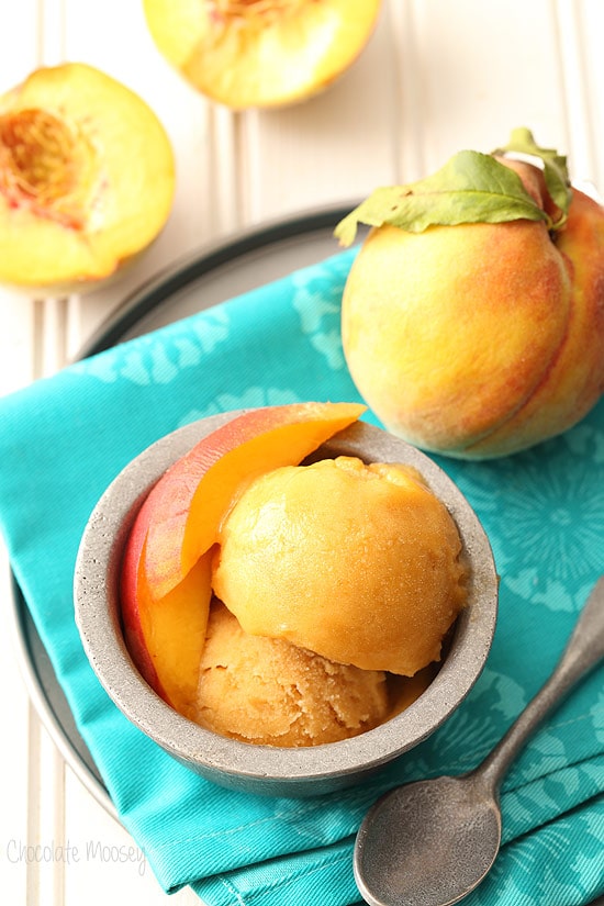 4 ingredient Peach Sorbet