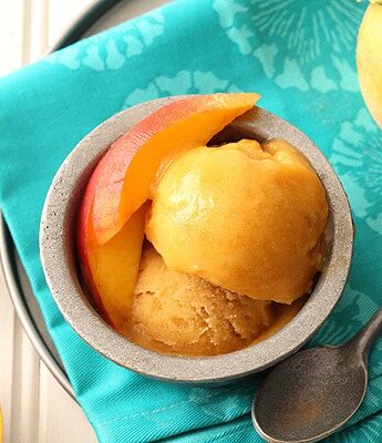 4 ingredient Peach Sorbet