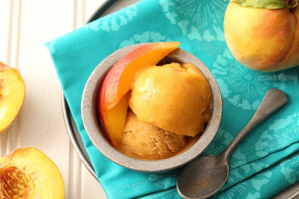 4 ingredient Peach Sorbet