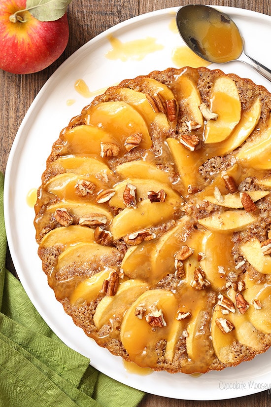 Caramel Apple Pecan Tart is actually an apple cake with pecans all dressed up in a tart pan.
