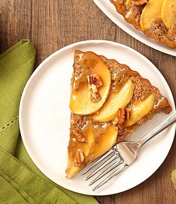 Caramel Apple Pecan Tart is actually an apple cake with pecans all dressed up in a tart pan.