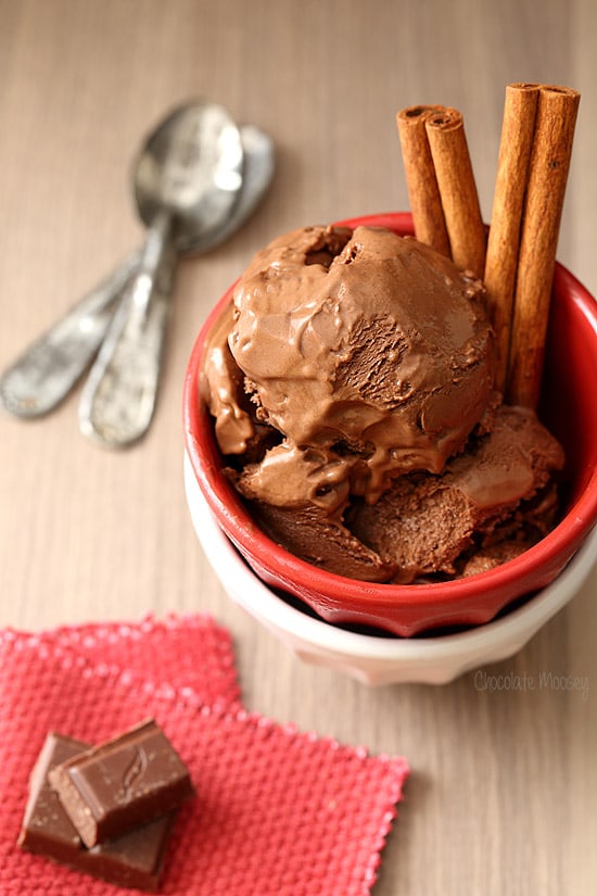 Mexican Chocolate Ice Cream with cinnamon and a hint of chili powder