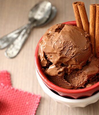 Mexican Chocolate Ice Cream with cinnamon and a hint of chili powder