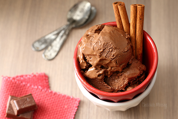 Mexican Chocolate Ice Cream with cinnamon and a hint of chili powder