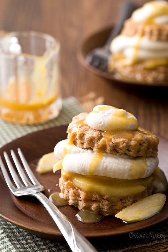 Caramel Apple Shortcakes with tender flaky biscuits