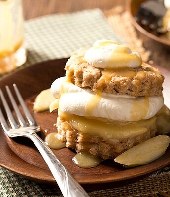 Caramel Apple Shortcakes with tender flaky biscuits