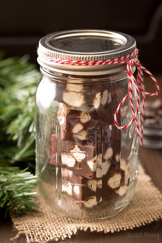 Chocolate Fudge With Marshmallows in a jar