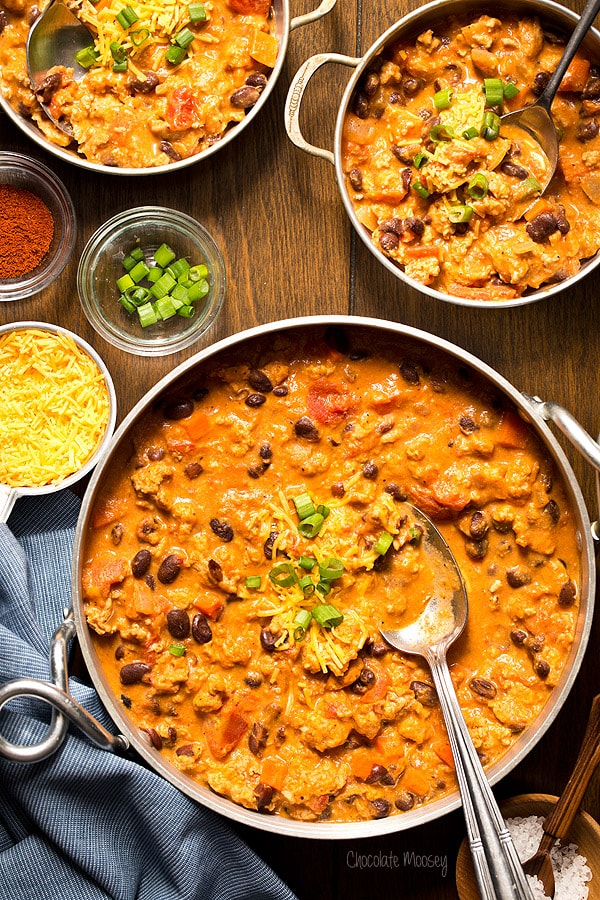 Buffalo Chicken Chili in large pot