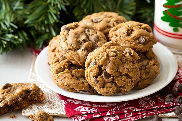 Gingerbread Chocolate Chip Cookies made with fresh ginger