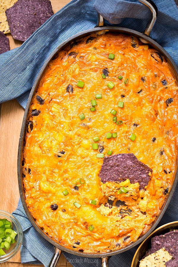 Chicken Enchilada Dip made with homemade enchilada sauce