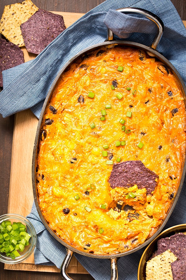 Chicken Enchilada Dip made with homemade enchilada sauce