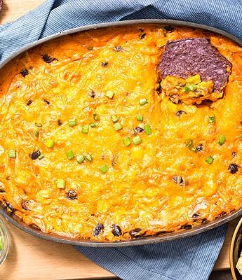 Chicken Enchilada Dip made with homemade enchilada sauce